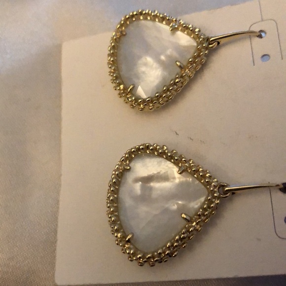 Kendra Scott Framed Kendall Drop Earrings With Ivory Mother Of Pearl NWT - Picture 7 of 12